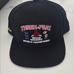 Three-Peat Black Bulls World Champions Snapback Hat